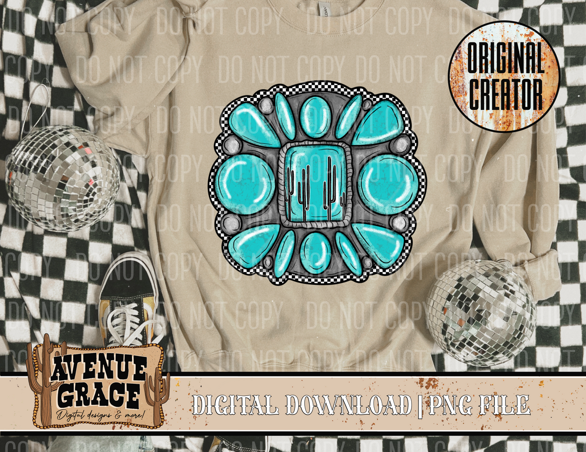 Checkered Turquoise – Avenue Grace