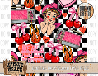 Vintage Valentine Collage Seamless Pattern