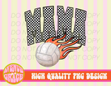 Flaming Volleyball Mama