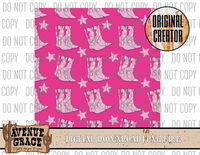 Pink Cowboy Seamless Pattern