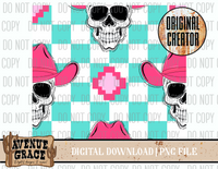 checkered skull seamless