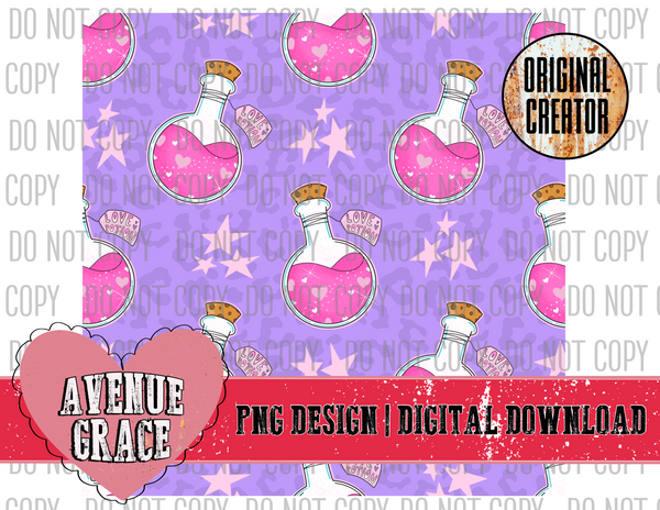 Love Potion Seamless Pattern