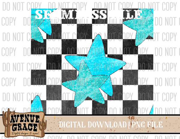 Checkered Stars Seamless