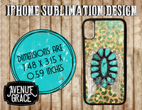 Leopard Turquoise IPhone Case Design