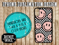Checkered Smiley phone case design