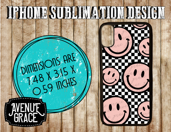 Checkered Smiley phone case design