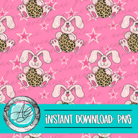 Pink Easter Bunny Seamless Pattern