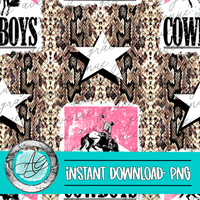 Snakeskin Pink Cowboy Seamless Pattern