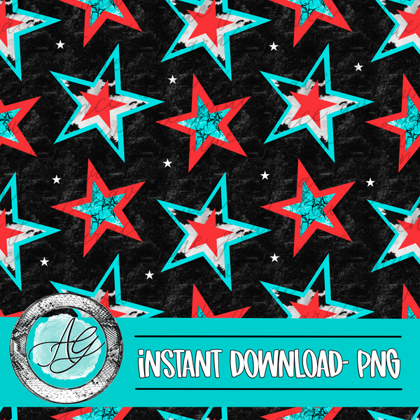 Western Stars Seamless Pattern