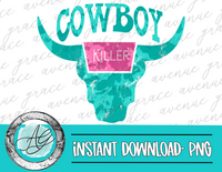 Pink & Turquoise Cowboy Killer