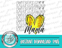 Softball MAMA heart