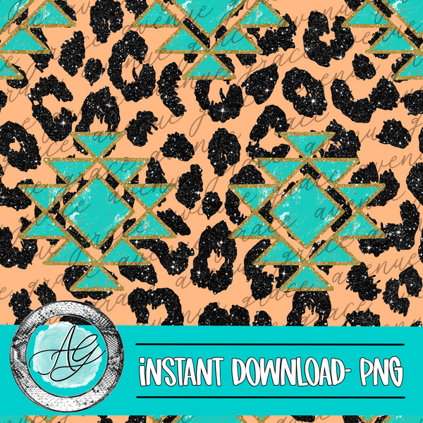 Leopard Aztec Seamless Pattern