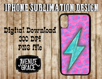 Pink Turquoise Lightning Phone Design