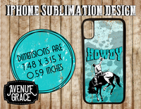 Blue cowprint howdy case design