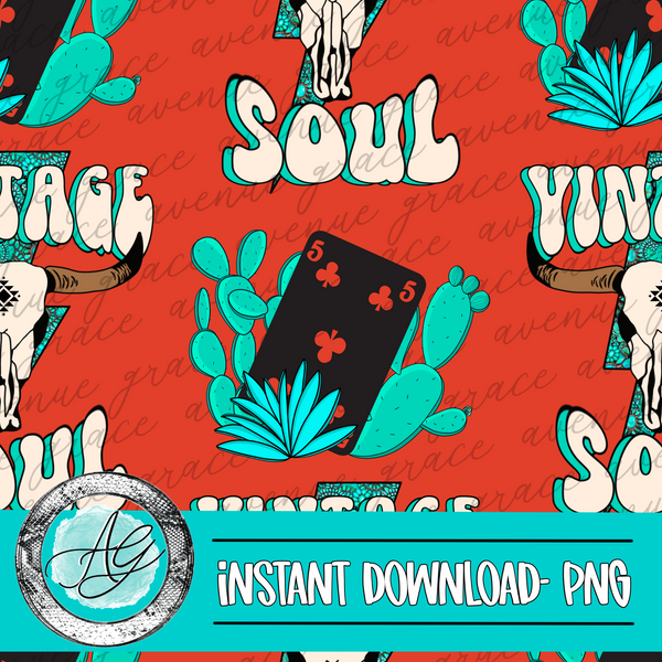 Vintage Soul Seamless Pattern