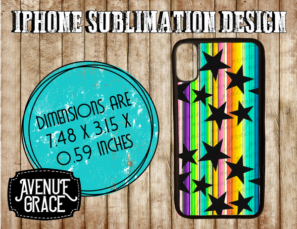 Serape stars phone case design