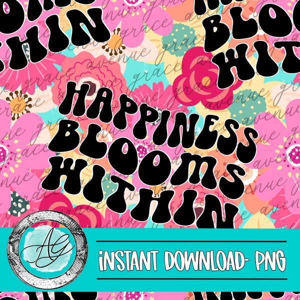 Happiness Blooms Seamless Pattern