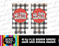 Crawfish Gingham Slim can Koozie Design