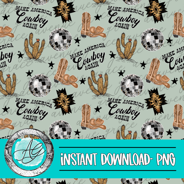 Cowboy Again Seamless Pattern