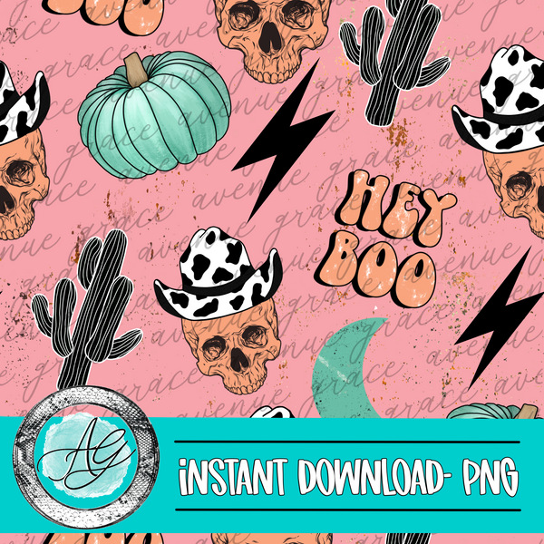 Hey Boo Seamless Pattern