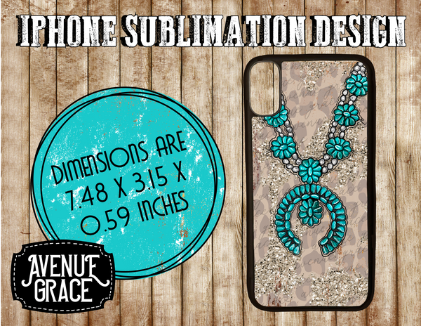 Leopard glitter turquoise iPhone case design