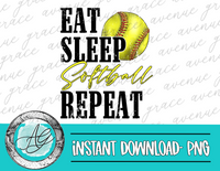 Eat sleep softball repeat