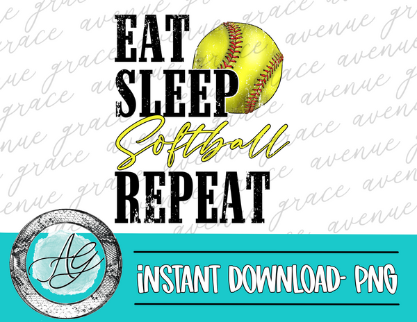 Eat sleep softball repeat