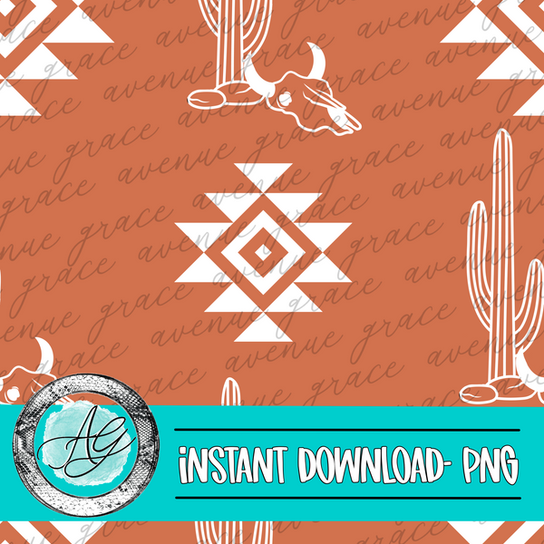 Copper Western Seamless Pattern