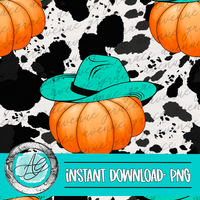 Cowprint Pumpkin Seamless Pattern