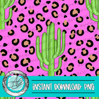 Hot Pink Cactus Seamless Pattern