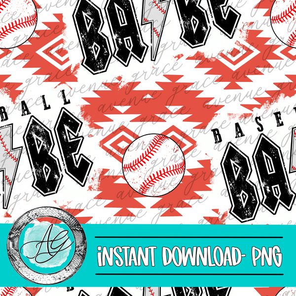 Baseball Babe Seamless Pattern