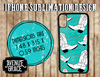 Turquoise Cowboy Boot phone case desgin