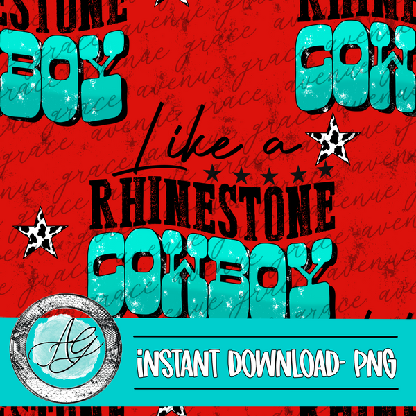 Rhinestone cowboy seamless pattern