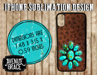 Leather & Turquoise phone case design