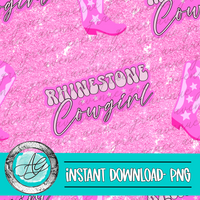 Rhinestone Cowgirl Seamless Pattern