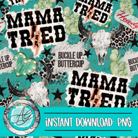 Mama Tried Turquoise Seamless Pattern