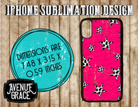 Hot pink cowprint stars iPhone case design