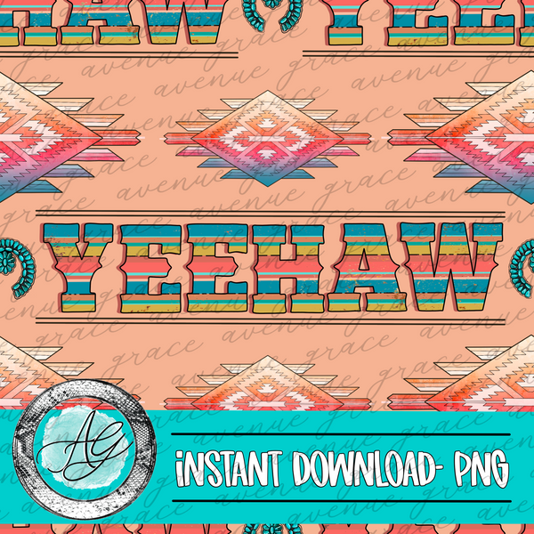 Serape Yeehaw Seamless Pattern