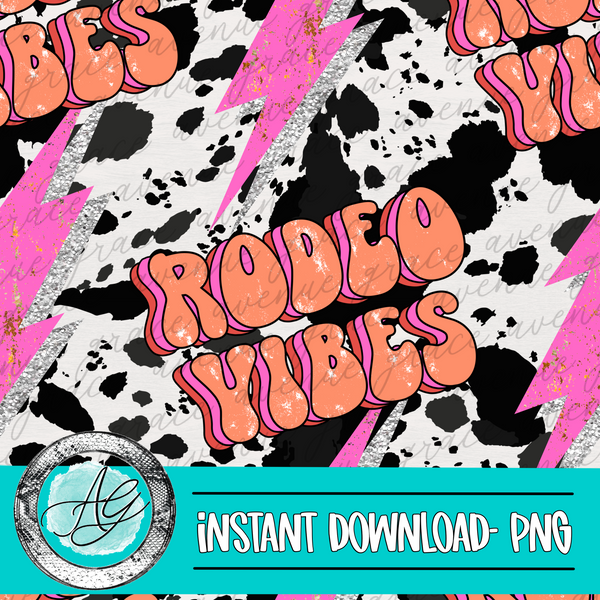 Cowprint Rodeo Vibes Seamless Pattern