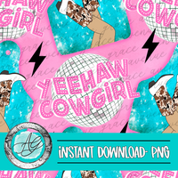 Yeehaw Cowgirl Seamless Pattern