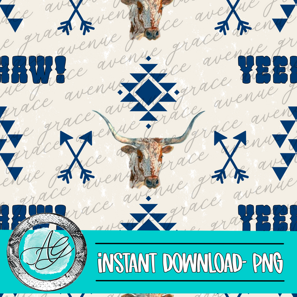 Bull Navy Seamless Pattern