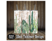 Cactus weathered wood tumbler design