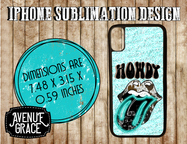 Turquoise glitter howdy case design
