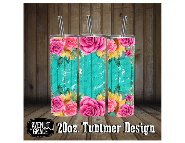 Floral 20oz tumbler design