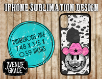 Disco Ball Cowgirl phone case design