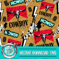 Howdy Cowboy Killer Seamless Pattern