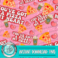 Pizza My Heart Seamless Pattern